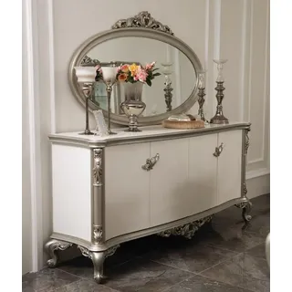 JVmoebel Sideboard Holz-Konsolentisch in Weiß mit Spiegel und Schubladen, Made in Europa weiß