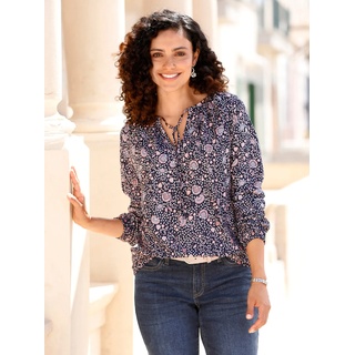 Longbluse INSPIRATIONEN Gr. 42, bunt (marine, rosenholz, bedruckt) Damen Blusen Longblusen