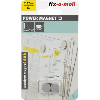 fix-o-moll Neodym Magnete Scheiben 12mm silber