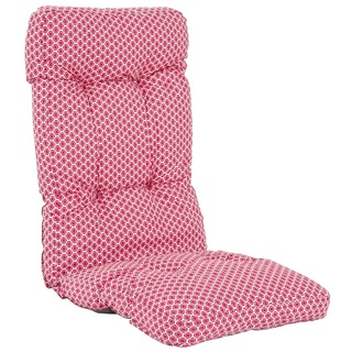 PATIO Stuhlauflage Hochlehner Cordoba 124 x 48 cm Sitzauflage rot weiß gesteppt Taschen zur Befestigung für Gestell bis 45 cm breit mit Ø 18 mm Rohrdicke