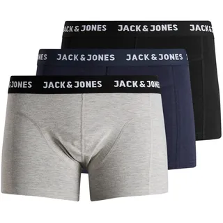 JACK & JONES JACANTHONY TRUNKS 3er Pack Schwarz / Blau / Weiß XL