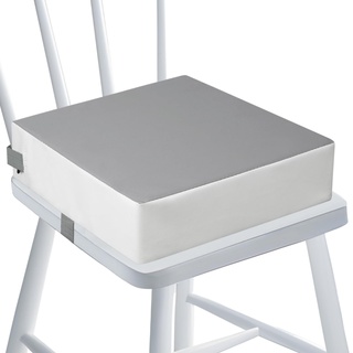 HAWAKA Kinder Sitzkissen Sitzerhöhung Stuhl, 32x32x8.5 cm Waschbar mit 2 Gurte Sicherheitsschnalle Sitzerhöhung Kinder für Esstisch, Verstellbar Tragbares Boostersitze Sitzkissen (Grey)