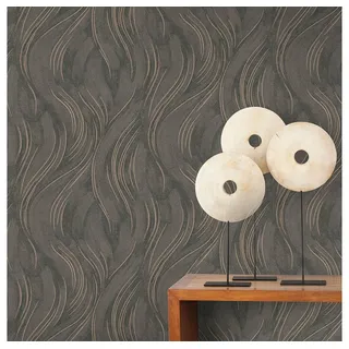 Erismann Vliestapete Wellen Muster Abstrakt Braun Bronze Metallic 10456-11 Opus Erismann