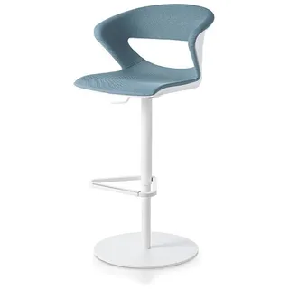 Barhocker Avellino höhenverstellbar, Schwarz / Braun, Stahl / Kunststoff, Fußring