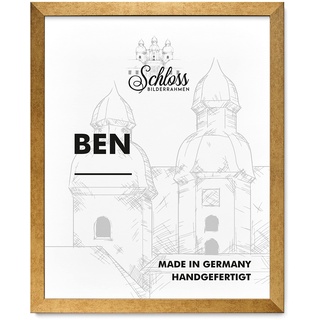 Schloss BILDERRAHMEN Ben 59,4x84 cm DIN A1, Dekor Gold Vintage