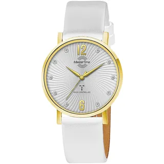 Funkuhr MASTER TIME "Advanced, MTLA-10802-45L" Armbanduhren weiß Damen Quarzuhren Armbanduhr, Quarzuhr, Damenuhr
