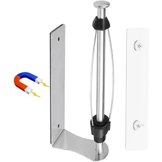 Magnetischer küchenrollenhalter mit Dämpfungseffekt, Einhandbedienung, Selbstklebend & Bohrfrei, Aus Aluminiumlegierung, für Küche, Kühlschrank, Backofen, Wohnmobil & Garage (Silber)