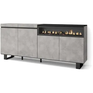 SKRAUT HOME Sideboard 200 x 87 x 35 cm Zementgrau