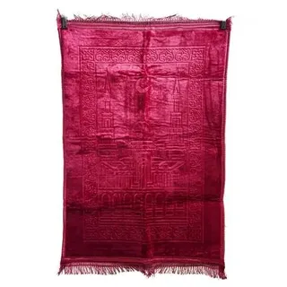 Muslimische Gebetsteppich, Islamische türkische gepolsterte Gebetsteppiche 80x120cm Frauen und Männer Seccade Magenta