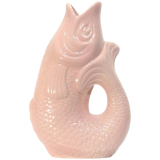 Gift Company Vase Monsieur Carafon S, Dekovase in Fisch-Form, Steingut, Sea Pink, 25 cm, 1087403012