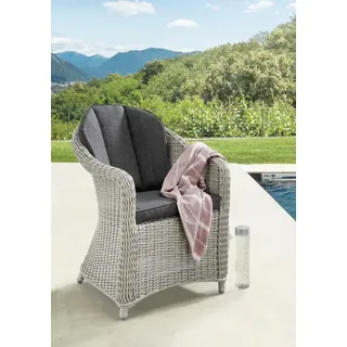 Destiny Gartensessel MALAGA 2er Set, Polyrattan + Aluminium, vintage weiß