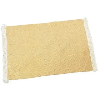 Set mit 6 Tischsets aus Polyester und Baumwolle mit Fransen in Beige, 0,5 x 50 x 35 cm