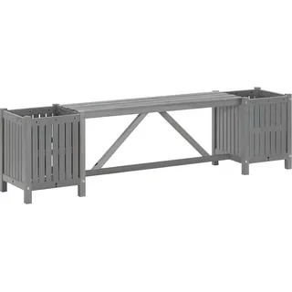 Maison Exclusive - Gartenbank Mit 2 Pflanzkübeln 150 Cm Massivhol