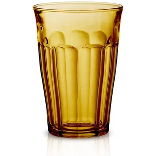 Duralex Set 6 Gläser gehärtetes Glas 36cl stapelbar, robuste Küchengläser für Wasser Saft Limonade, täglicher Gebrauch, bunte Farben, spülmaschinenfest, Picardie-Kollektion