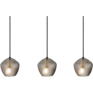 Nordlux Orbiform 3-flg. 15 cm rund Messing gebürstet / Rauchglas
