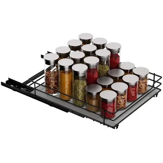 mayzolop Gewürzregal Ausziehbar Schrank Organizer Küche Stehend 26.4*22.2*5.6CM