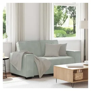 vidaXL Couch Samt 2-Sitzer Hellgrau