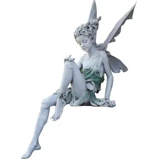 Gartenfiguren, Sitzende Elfen, 22 Cm, Engelsstatue, Gartenfiguren, Feenstatue, Gartendekoration