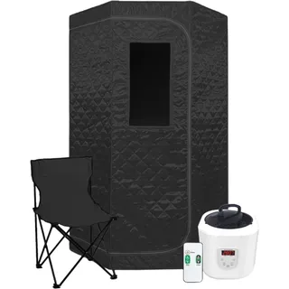 SANOTECHNIK Dampfsauna Tragbar 90 cm x 90 x 190 cm Schwarz