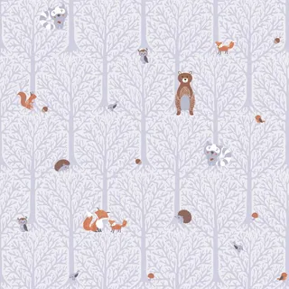Bricoflor Wald Tapete für Kinderzimmer Graue Kindertapete mit Waldtieren Ideal für Jungenzimmer Tier Vliestapete mit Fuchs und Bär