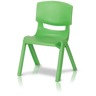 KHG Kinderstuhl grün Sitzgruppe aus pflegeleichtem Kunststoff stapelbar | für Drinnen & Draußen, 80 kg belastbar, sicher & geprüft 33x53x36 cm, pflegeleicht, vielseitig einsetzbar