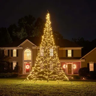 Fairybell LED-Weihnachtsbaum für draussen - 6 Meter - 1200 LEDs - Weihnachtsbaum im Fahnenmast - Warmweiss