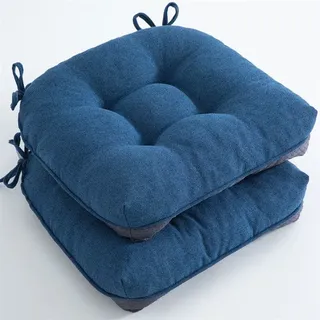 Stuhlkissen Für Esszimmerstühle, Sitzkissen Für Den Innenbereich Mit Bändern, Gepolsterte Schaumstoff-stuhlkissen, Rutschfeste Stuhlkissen, 2er-set, 39,4 X 39,4 X 10,2 Cm