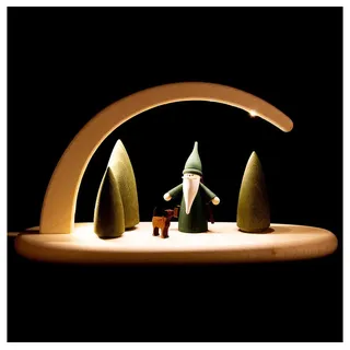 Seiffener Volkskunst eG Leuchterbogen LED Jägerwichtel 24 x 13 cm