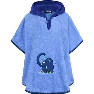 Smithy by Dagmar Nelk Smithy Badeponcho für Kinder - Babys aus kuscheliger Frottee Baumwolle - Liebevoller Badetuch Poncho mit Kapuze - Jungen - Kinderponcho Kapuzenhandtuch blauer Elefant