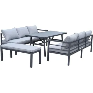 »Maia« Gartenlounge, Aluminium, grau, 8 Personen - Grau