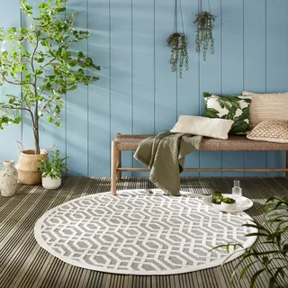 KADIMA DESIGN Stour Adam Outdoor-Teppich Ø 160 cm Grau/Beige