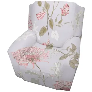 Highdi Stretch Sesselbezug Sesselhusse Elastische Vintage-Blumendruck Sofaüberzug Clubsessel Sessel Bezug,Weicher Sesselschoner mit Armlehne Sitzbezug Für Sessel Hussen Für Sessel (Chrysantheme)