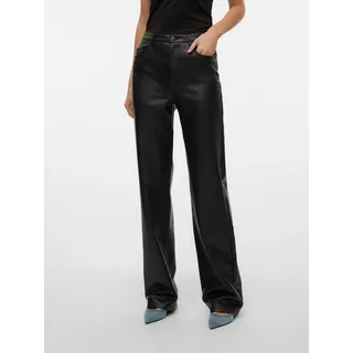 Vero Moda Lederimitathose VMTESSA HR WIDE PL PANTS NOOS schwarz 28