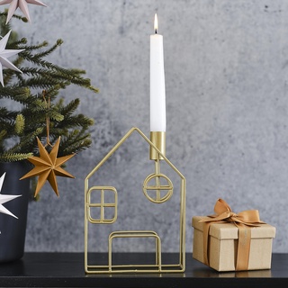 Ginger Ray Gold Metall Haus Weihnachten Kerzenhalter Tischplatte Kamin Dekoration