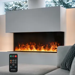 Wasserdampf Kamin Flamme Elektrisch Realistisch Deko Fernbedienung 50cm