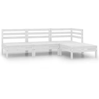 furnicato Gartenlounge-Set Gartenmöbel-Set aus massivem Kiefernholz Weiß 63,5x63,5x62,5 cm, (1-tlg), Witterungsbeständige Sitzgruppe im modularen Paletten-Design weiß 63.5 cm x 62.5 cm x 63.5 cm