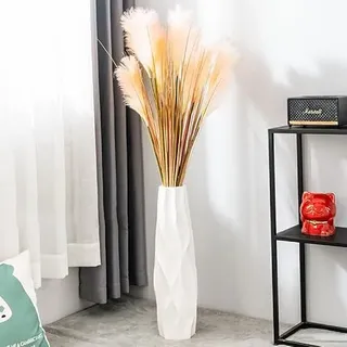 Große Bodenvase, Keramik, 45 cm hoch, weiß, Moderne Blumenvasen für Büro, Zuhause, Bauernhaus, Wohnzimmerdekoration, dekoratives Porzellan-Blumenarrangement-Vase