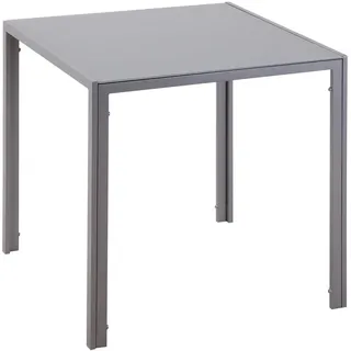 Homcom Esstisch Esszimmertisch Quadratischer Küchentisch für 4 Personen, Grau,
