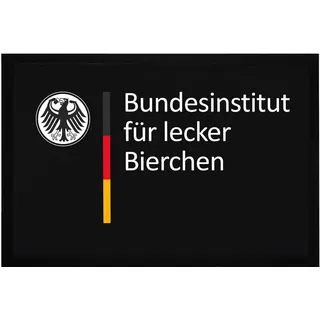 MoonWorks® Fußmatte Spruch Bier Lustig Bundesinstitut für lecker Bierchen Geschenkidee Biertrinker Bierliebhaber Schwarz 60x40cm
