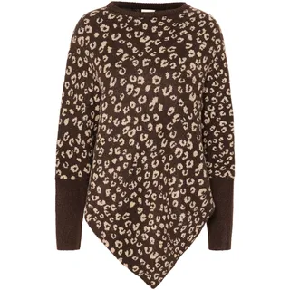 Strickponcho KAFFE "Poncho KAmolly", Damen, braun (shoppingbag, taupe gray), Obermaterial: 64% Polyacryl PAN. 22% Polyester PES. 10% metallisierte Fasern MTF. 4% Elasthan EL., Pullover