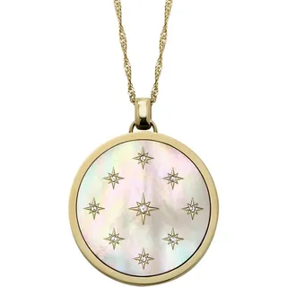 Fossil Collier Fossil Damen-Kette Edelstahl Glasstein goldfarben