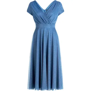 Vera Mont Cocktailkleid Glitzer-Look Blau 42