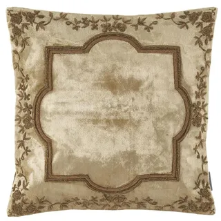 Casa Padrino Hotel Kissen Beige / Gold 40 x 40 cm - Luxus Zierkissen
