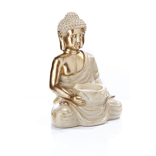 Dekofigur Buddha Mit Kerzenhalter