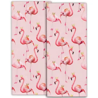 amepay Niedliche rosa Flamingo-Handtücher, 36,8 x 71,1 cm, weiches Mikrofaser-Polyester-Handtuch-Set mit romantischem, skurrilem Muster, für modernes Badezimmer, Küche, Spa, Hotel, Dekoration,
