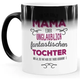 MoonWorks Tasse Zaubertasse Farbwechsel Tasse Ich bin stolze Chefin Mama Oma Lehrerin, Keramik weiß