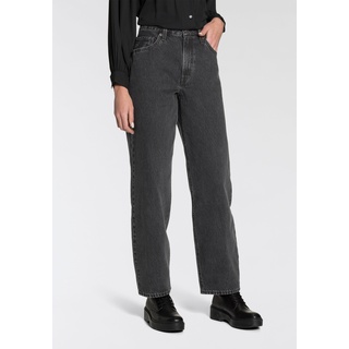 Gerade Jeans LEVI'S "BAGGY DAD" Gr. 26, Länge 30, schwarz (black washed) Damen Jeans
