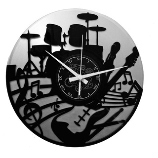 Instant Karma Clocks Gitarre Musik Tastatur Batterie Gruppe Musik Rock Metal Wanduhr aus Vinyl Schallplattenuhr Modernes Design