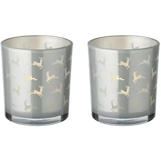 Edzard Teelichtglas Hiti Glas Grau