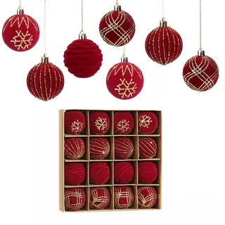 Bomiclss Weihnachtsbaumkugel 16-tlg. Weihnachtskugel-Set, bunte Weihnachtsbaumdekoration